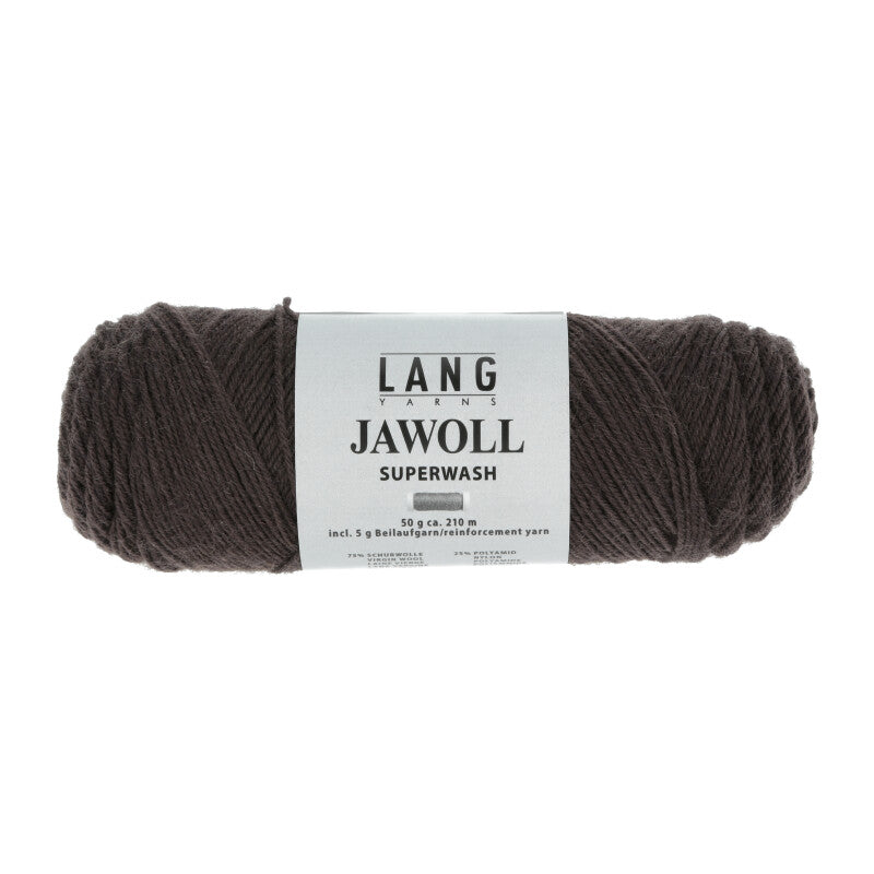 Lang Yarns Jawoll – Sukkalankojen klassikko ja kestävyyden salaisuus.
75 % puhdasta uutta villaa (Patagonian Corriedale), 25 % polyamidia
50 g = n. 210 m (Fingering-vahvuus)
Kerän sisällä on 5 gramman vahvikelankarulla samassa sävyssä.