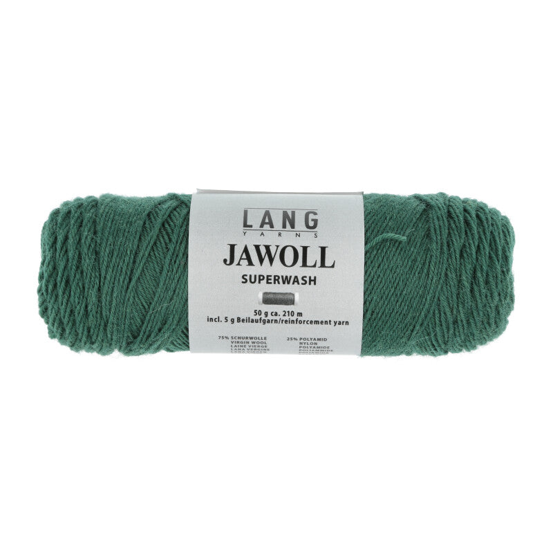 Lang Yarns Jawoll – Sukkalankojen klassikko ja kestävyyden salaisuus.
75 % puhdasta uutta villaa (Patagonian Corriedale), 25 % polyamidia
50 g = n. 210 m (Fingering-vahvuus)
Kerän sisällä on 5 gramman vahvikelankarulla samassa sävyssä.