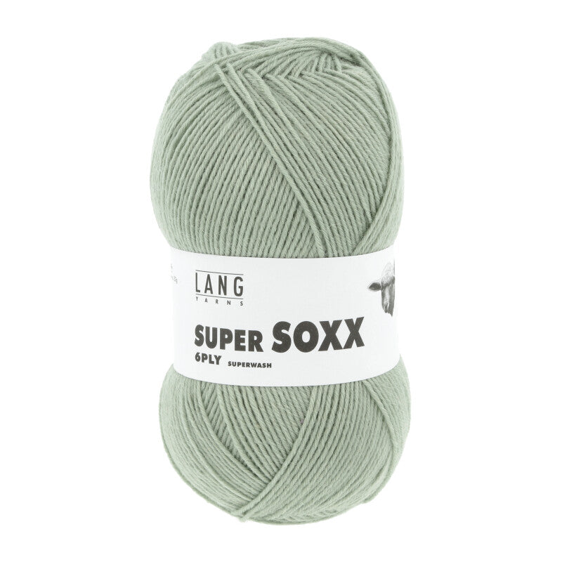 Lang Yarns Super Soxx 6-ply on perinteinen sukkalangan 
75 % puhdasta uutta villaa, 25 % polyamidia
150 g kerä = 410 m
Yksi kerä (150 g) riittää aikuisten sukkapariin kokoon 44 asti.