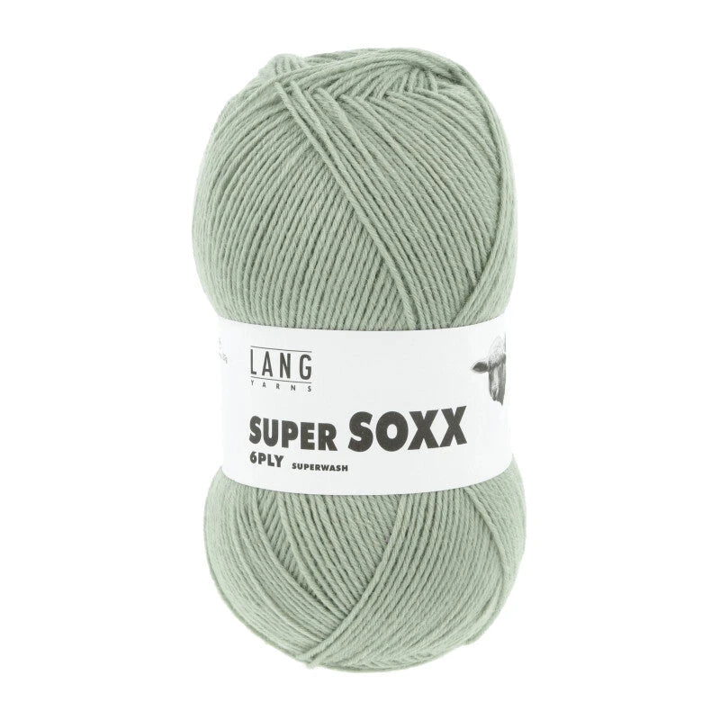 Lang Yarns Super Soxx 6-ply on perinteinen sukkalangan 
75 % puhdasta uutta villaa, 25 % polyamidia
150 g kerä = 410 m
Yksi kerä (150 g) riittää aikuisten sukkapariin kokoon 44 asti.