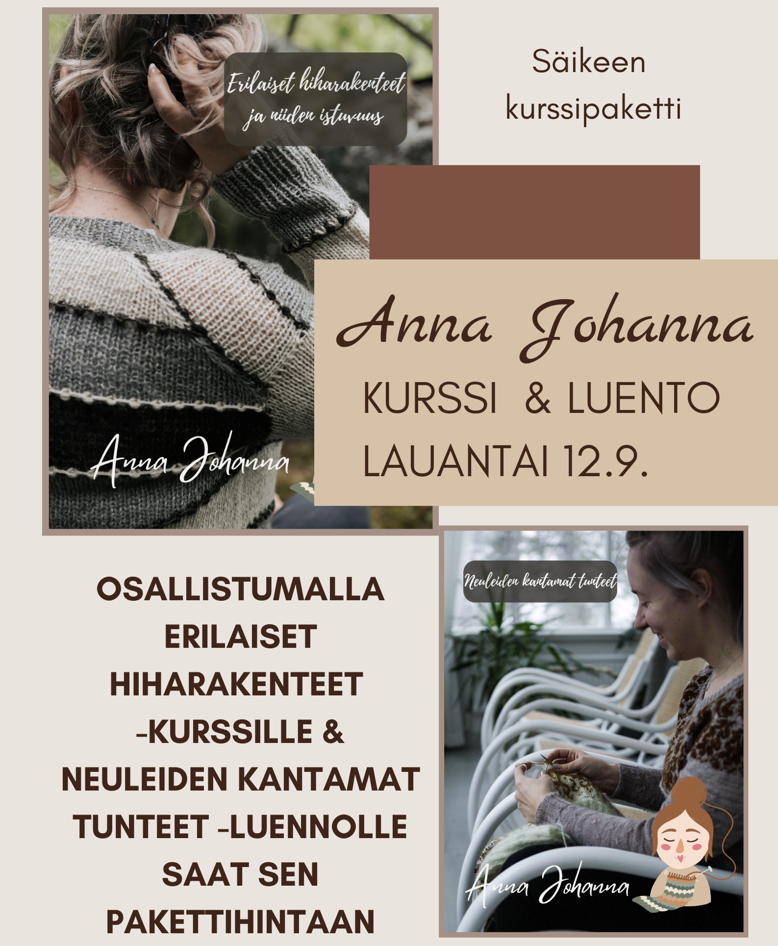 Anna Johanna kurssi + luento,  Lauantaina 12.9.2026