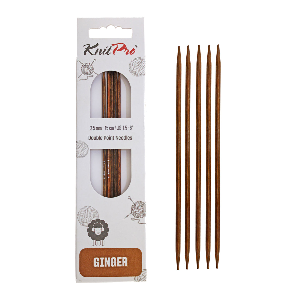 KnitPro Ginger sukkapuikot 15 cm