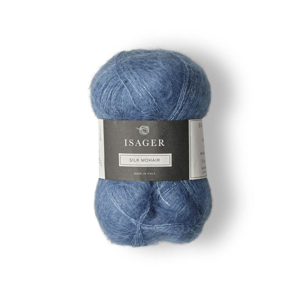 Isager Silk Mohair 25 g – Ylellinen 75 % RMS-mohairia ja 25 % silkkiä sisältävä yhdistelmälanka (212 m / 25 g). Tilaa unelmanpehmeä lanka heti!