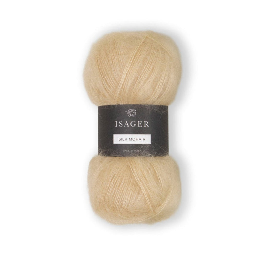 Isager Silk Mohair 25 g – Ylellinen 75 % RMS-mohairia ja 25 % silkkiä sisältävä yhdistelmälanka (212 m / 25 g). Tilaa unelmanpehmeä lanka heti!