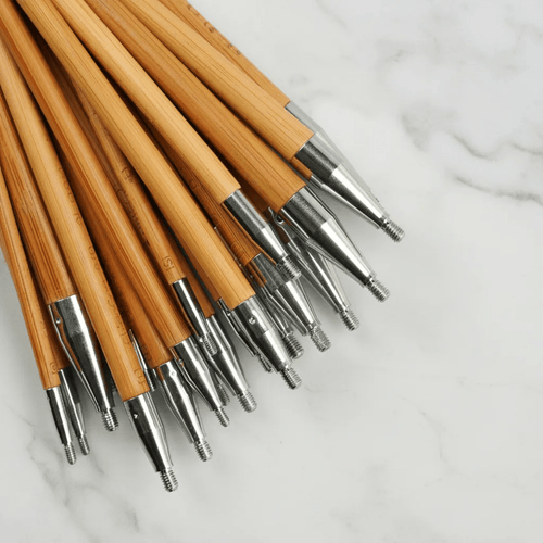 ChiaoGoo SPIN Bamboo 13 cm patina -vaihtopäät korkealaatuista Moso-bambua. Luonnollisen lämmin pito ja saumaton kierreliitos vaivattomaan neulontaan.