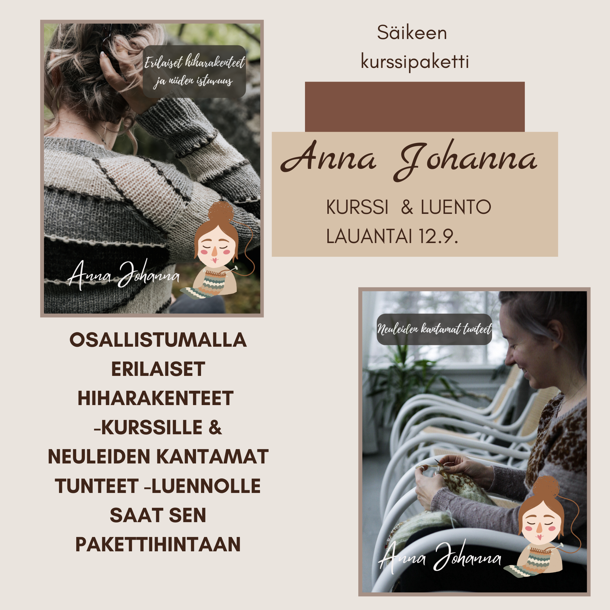 Anna Johanna kurssi + luento,  Lauantaina 12.9.2026