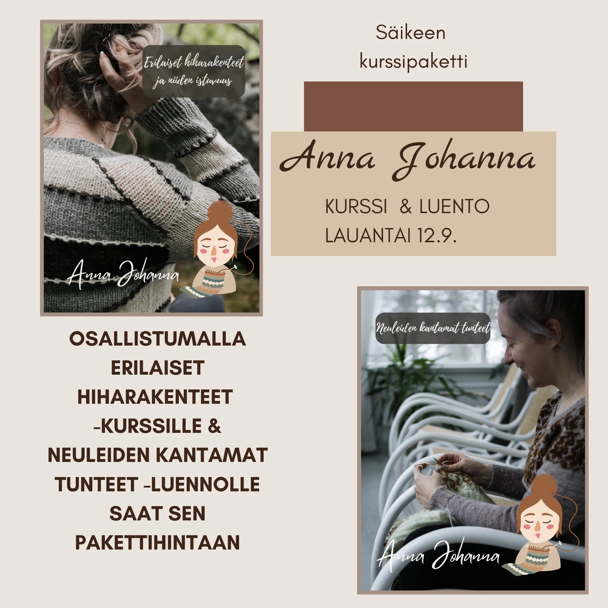 Anna Johanna kurssi + luento,  Lauantaina 12.9.2026