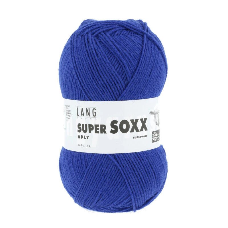 Lang Yarns Super Soxx 6-ply on perinteinen sukkalangan 
75 % puhdasta uutta villaa, 25 % polyamidia
150 g kerä = 410 m
Yksi kerä (150 g) riittää aikuisten sukkapariin kokoon 44 asti.
