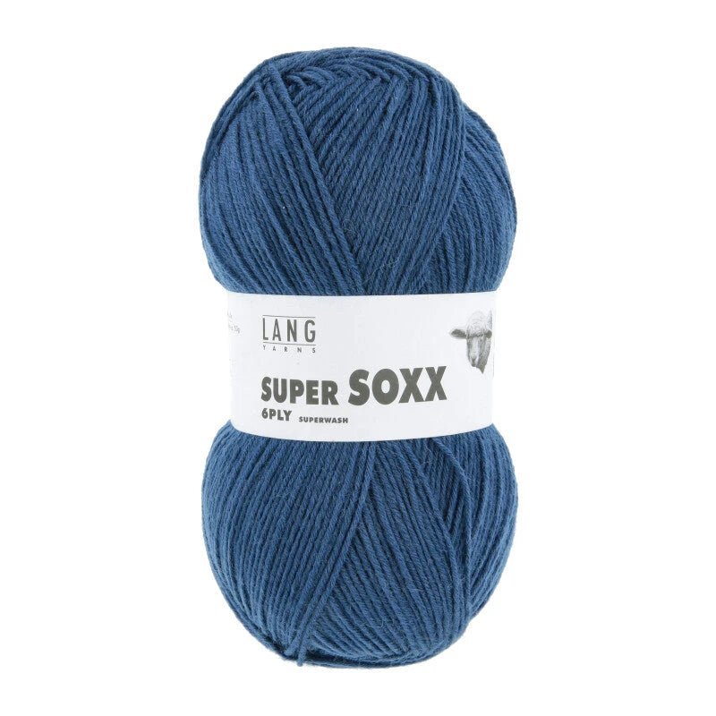 Lang Yarns Super Soxx 6-ply on perinteinen sukkalangan 
75 % puhdasta uutta villaa, 25 % polyamidia
150 g kerä = 410 m
Yksi kerä (150 g) riittää aikuisten sukkapariin kokoon 44 asti.