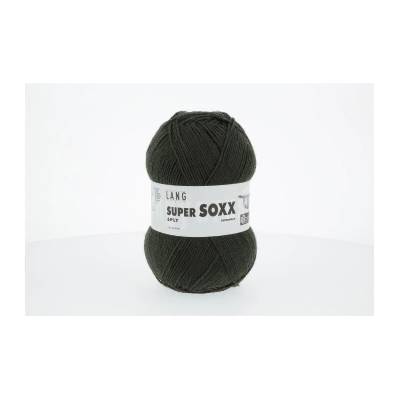 Lang Yarns Super Soxx 6-ply on perinteinen sukkalangan 
75 % puhdasta uutta villaa, 25 % polyamidia
150 g kerä = 410 m
Yksi kerä (150 g) riittää aikuisten sukkapariin kokoon 44 asti.