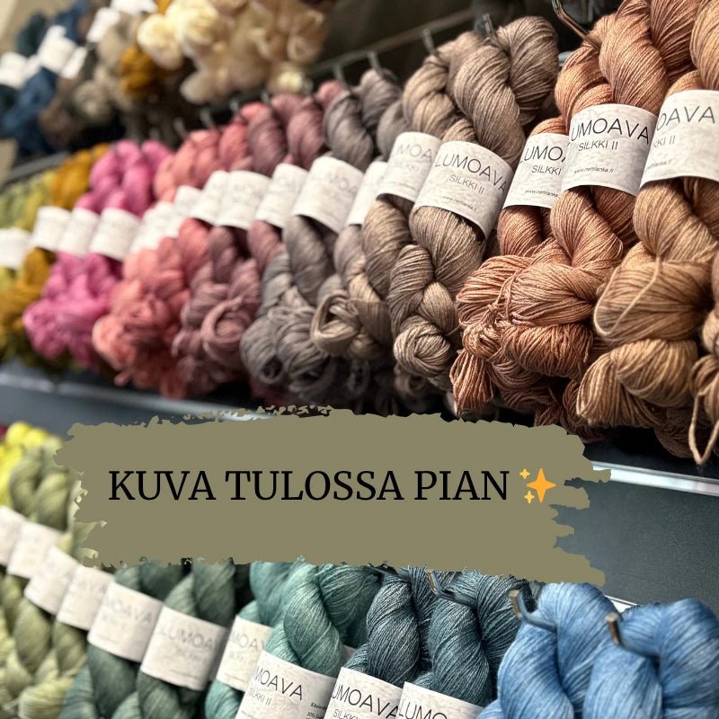 Lumoava Silkki II 
Lanka on ylellinen yhdistelmä superwash-käsiteltyä merinovillaa ja aitoa silkkiä.  100 gramman vyyhti sisältää peräti 400 metriä lankaa